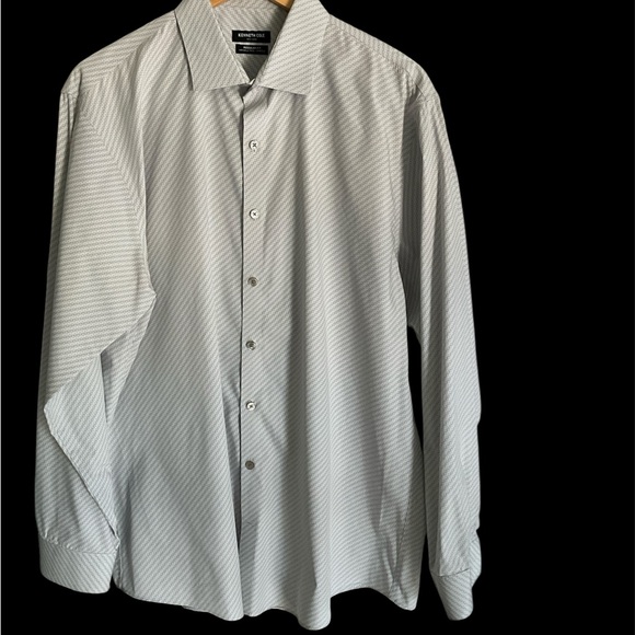 Kenneth Cole Men's Gray Patterned Dress Shirt - Picture 1 of 5